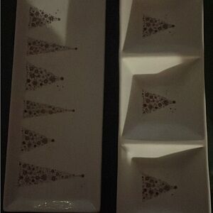 Holiday Food Network White and Brown Serveware Set